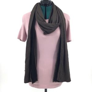 2/$25 Chalet Taupe and Black Reversible Long Neck Scarf